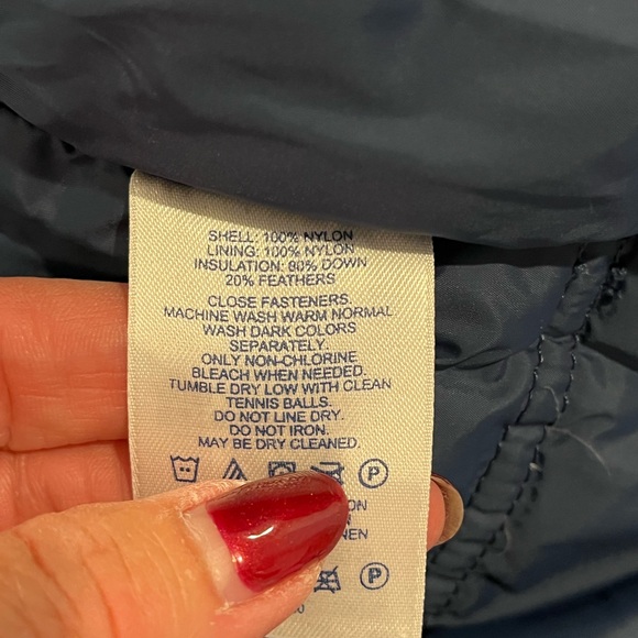 Lands End Men’s Expedition Winter Down Puffer Jacket Navy Blue Size Med Goose - Picture 7 of 8